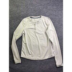 Flylow Henley Long Sleeve Top Womens Size M Gray Textured Performance Shirt